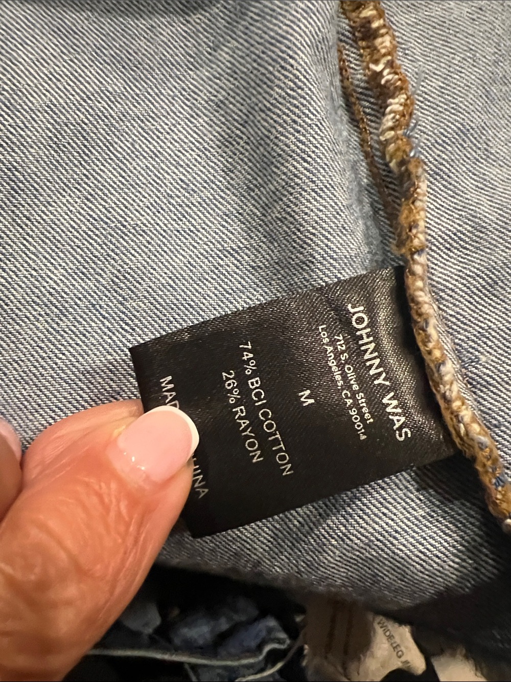 Johnny Was Light Blue Straight-Leg Jeans Set with Crystal Embellishment - Picture 3 of 13